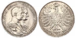 3 Mark Grand-duché de Saxe-Weimar-Eisenach (1809 - 1918) Argent Guillaume-Ernest de Saxe-Weimar-Eisenach