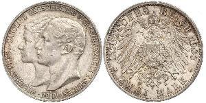 3 Mark Grand-duché de Saxe-Weimar-Eisenach (1809 - 1918) Argent Guillaume-Ernest de Saxe-Weimar-Eisenach