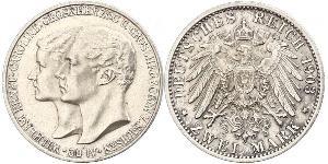 3 Mark Grand-duché de Saxe-Weimar-Eisenach (1809 - 1918) Argent Guillaume-Ernest de Saxe-Weimar-Eisenach