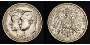 3 Mark Grand-duché de Saxe-Weimar-Eisenach (1809 - 1918) Argent Guillaume-Ernest de Saxe-Weimar-Eisenach