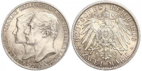 3 Mark Grand-duché de Saxe-Weimar-Eisenach (1809 - 1918) Argent Guillaume-Ernest de Saxe-Weimar-Eisenach