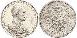3 Mark Royaume de Prusse (1701-1918) Argent Wilhelm II, German Emperor (1859-1941)
