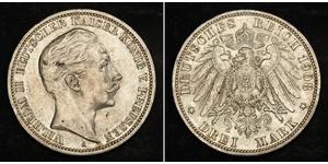 3 Mark Royaume de Prusse (1701-1918) Argent Wilhelm II, German Emperor (1859-1941)