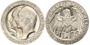 3 Mark Royaume de Prusse (1701-1918) Argent Wilhelm II, German Emperor (1859-1941)