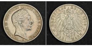 3 Mark Royaume de Prusse (1701-1918) Argent Wilhelm II, German Emperor (1859-1941)