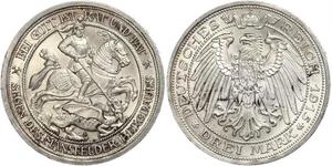 3 Mark Royaume de Prusse (1701-1918) Argent Wilhelm II, German Emperor (1859-1941)