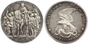 3 Mark Royaume de Prusse (1701-1918) Argent 