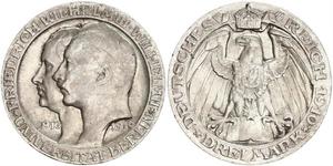 3 Mark Royaume de Prusse (1701-1918) Argent Wilhelm II, German Emperor (1859-1941)