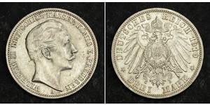 3 Mark Royaume de Prusse (1701-1918) Argent Wilhelm II, German Emperor (1859-1941)