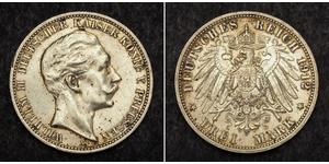 3 Mark Royaume de Prusse (1701-1918) Argent Wilhelm II, German Emperor (1859-1941)