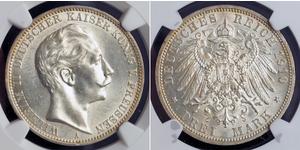 3 Mark Royaume de Prusse (1701-1918) Argent Wilhelm II, German Emperor (1859-1941)