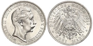 3 Mark Royaume de Prusse (1701-1918) Argent Wilhelm II, German Emperor (1859-1941)