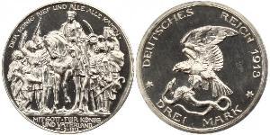 3 Mark Royaume de Prusse (1701-1918) Argent 
