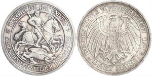 3 Mark Royaume de Prusse (1701-1918) Argent Wilhelm II, German Emperor (1859-1941)