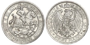 3 Mark Royaume de Prusse (1701-1918) Argent Wilhelm II, German Emperor (1859-1941)