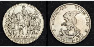 3 Mark Royaume de Prusse (1701-1918) Argent 