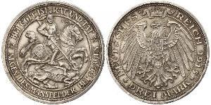 3 Mark Royaume de Prusse (1701-1918) Argent Wilhelm II, German Emperor (1859-1941)