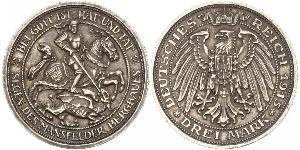 3 Mark Royaume de Prusse (1701-1918) Argent Wilhelm II, German Emperor (1859-1941)