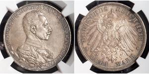 3 Mark Royaume de Prusse (1701-1918) Argent Wilhelm II, German Emperor (1859-1941)