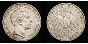 3 Mark Royaume de Prusse (1701-1918) Argent Wilhelm II, German Emperor (1859-1941)