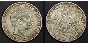 3 Mark Royaume de Prusse (1701-1918) Argent Wilhelm II, German Emperor (1859-1941)