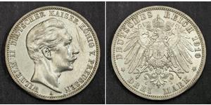 3 Mark Royaume de Prusse (1701-1918) Argent Wilhelm II, German Emperor (1859-1941)