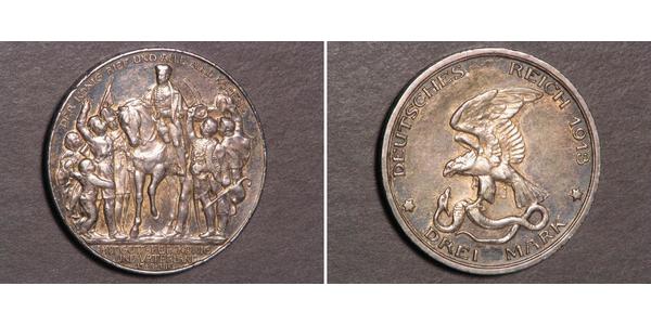 3 Mark Royaume de Prusse (1701-1918) Argent 