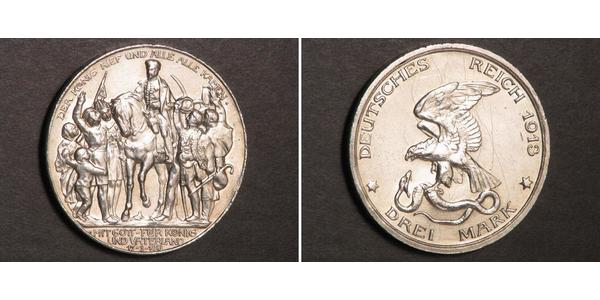 3 Mark Royaume de Prusse (1701-1918) Argent 