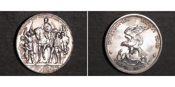 3 Mark Royaume de Prusse (1701-1918) Argent 