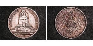 3 Mark Royaume de Saxe (1806 - 1918) Argent 