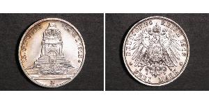 3 Mark Royaume de Saxe (1806 - 1918) Argent 