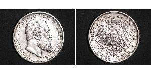 3 Mark Royaume de Wurtemberg (1806-1918) Argent Wilhelm II, German Emperor (1859-1941)