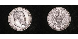 3 Mark Royaume de Wurtemberg (1806-1918) Argent Wilhelm II, German Emperor (1859-1941)