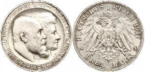 3 Mark Royaume de Wurtemberg (1806-1918) Argent Wilhelm II, German Emperor (1859-1941)