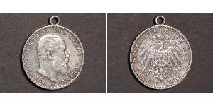 3 Mark Royaume de Wurtemberg (1806-1918) Argent Wilhelm II, German Emperor (1859-1941)