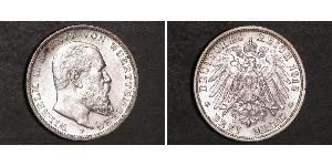 3 Mark Royaume de Wurtemberg (1806-1918) Argent Wilhelm II, German Emperor (1859-1941)