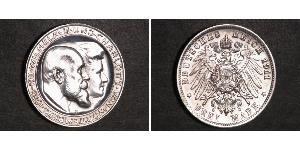 3 Mark Royaume de Wurtemberg (1806-1918) Argent Wilhelm II, German Emperor (1859-1941)