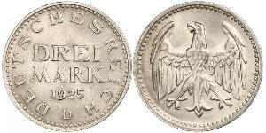 3 Mark République de Weimar (1918-1933) Argent 