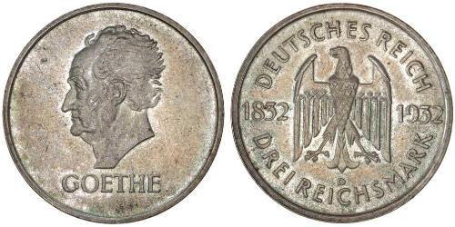 3 Mark République de Weimar (1918-1933) Argent 