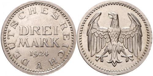 3 Mark République de Weimar (1918-1933) Argent 