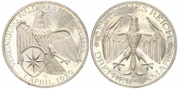 3 Mark République de Weimar (1918-1933) Argent 