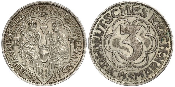 3 Mark République de Weimar (1918-1933) Argent 