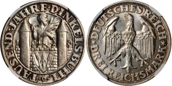 3 Mark République de Weimar (1918-1933) Argent 