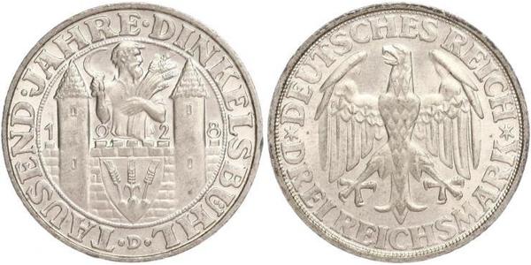 3 Mark République de Weimar (1918-1933) Argent 