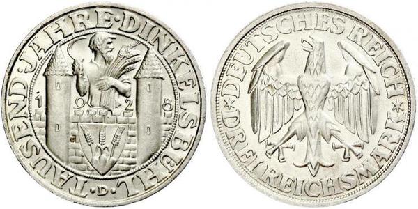 3 Mark République de Weimar (1918-1933) Argent 
