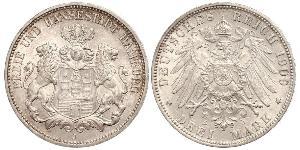 3 Mark States of Germany / Hambourg Argent 