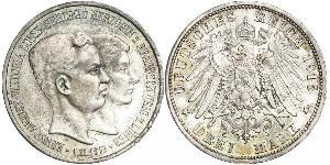 3 Mark Ducato di Brunswick (1815 - 1918) Argento Ernesto Augusto III di Brunswick (1887 - 1953)