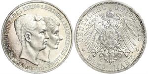 3 Mark Ducato di Brunswick (1815 - 1918) Argento Ernesto Augusto III di Brunswick (1887 - 1953)