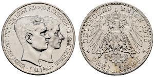 3 Mark Ducato di Brunswick (1815 - 1918) Argento Ernesto Augusto III di Brunswick (1887 - 1953)