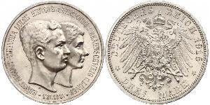 3 Mark Ducato di Brunswick (1815 - 1918) Argento Ernesto Augusto III di Brunswick (1887 - 1953)